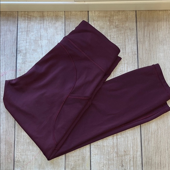 Lululemon High Rise Pocket Leggings Wine Red | Size 8 - Picture 3 of 7